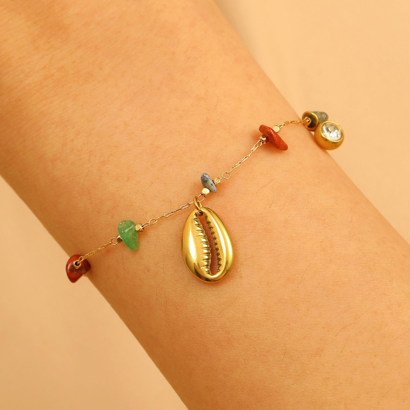 Women's Exquisite Stainless Steel Seashell Bracelet, Ocean-Inspired